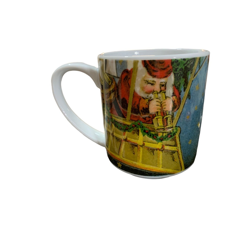 Pottery Barn Nostalgic Carol Christmas Mug~He Sees You‎ When You're Sleeping~NEW